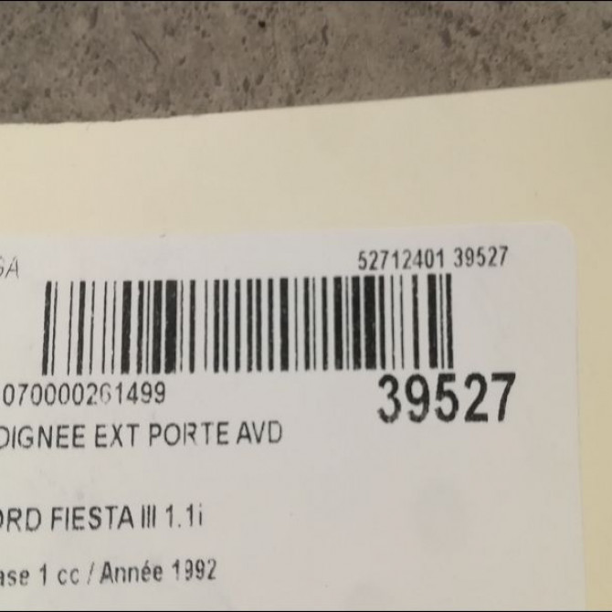 Poignee ext porte avd occasion FORD FIESTA III Phase 1 03-1989->01-1994 1.8 D 2