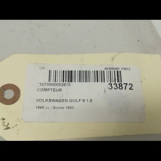 Compteur occasion VOLKSWAGEN GOLF III Phase 1 01-1992->12-1997 1.9 TDI 90ch 1HM919860T 4