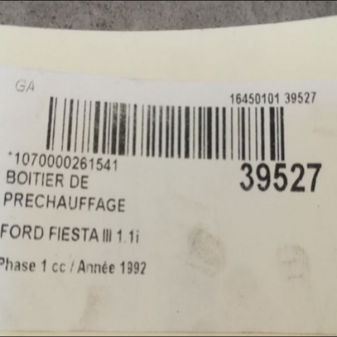 Boitier de préchauffage occasion FORD FIESTA III Phase 1 03-1989->01-1994 1.8 D 3