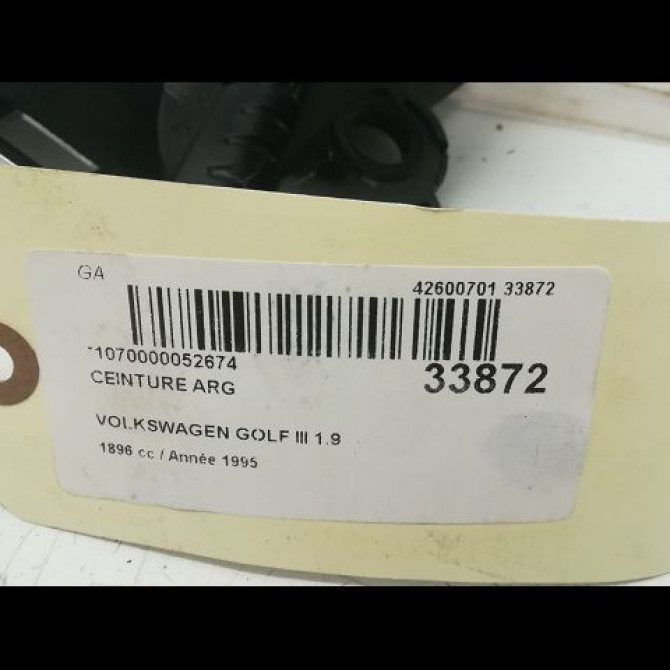 Ceinture arrière gauche occasion VOLKSWAGEN GOLF III Phase 1 01-1992->12-1997 1.9 TDI 90ch 1H3857806AB41 4
