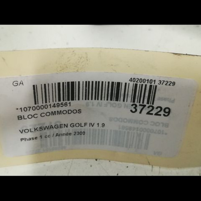 Bloc commodos occasion VOLKSWAGEN GOLF IV GOLF IV Phase 1 1998-01-01->2005-06-30 1.9 TDI 110ch 5