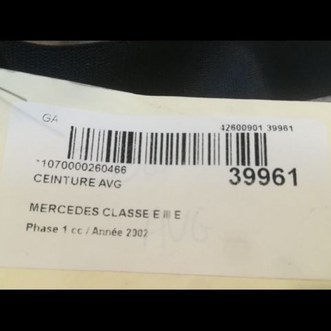 Ceinture avant gauche occasion MERCEDES CLASSE E III Phase 1 03-2002->06-2006 E 220 CDI 21186001859C94 5