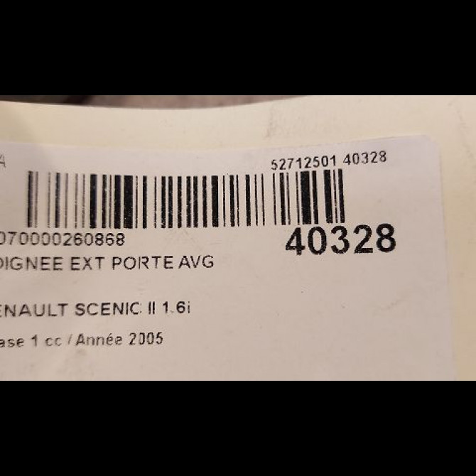 Poignee ext porte avg occasion RENAULT SCENIC II Phase 1 03-2004->09-2006 1.6i 110ch 7701474436 2