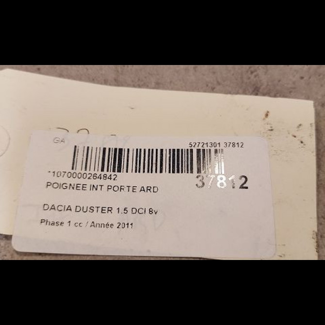 Poignee int porte ard occasion DACIA DUSTER Phase 1 03-2010->12-2013 1.5 DCI 8v 110ch 8200735218 2