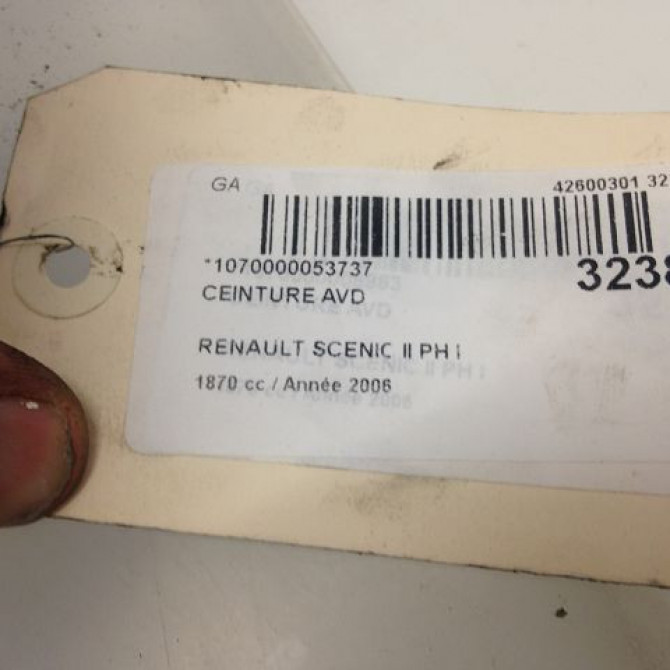 Ceinture avant droite occasion RENAULT MEGANE II Phase 2 01-2006->06-2009 1.9 DCI 130ch 8200699577 3