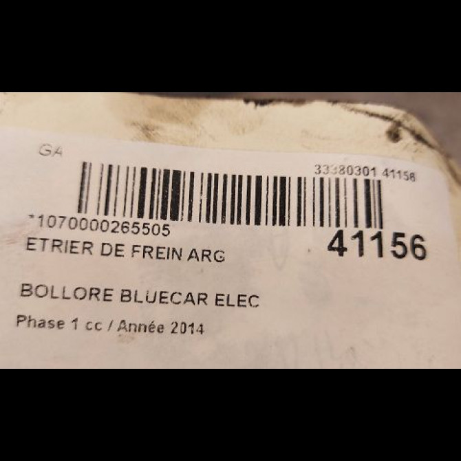 Etrier de frein arrière gauche occasion BOLLORE BLUECAR Phase 1 01-2011->... ELEC 3