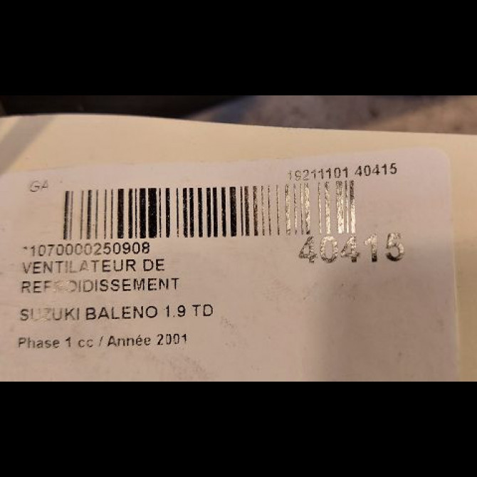 Ventilateur de refroidissement occasion SUZUKI BALENO Phase 1 10-1996->02-2002 1.9 TD 3