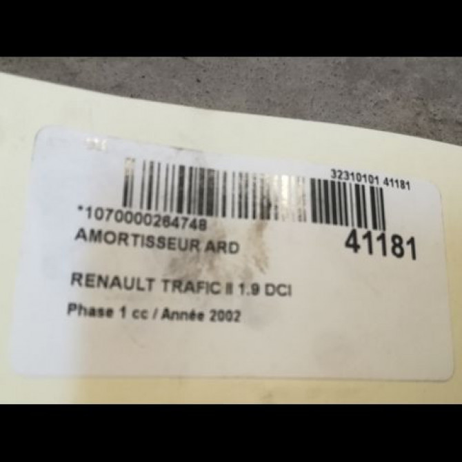 Amortisseur arrière droit occasion TRAFIC II Phase 1 10-2001->08-2006 1.9 DCI 100ch 7701066495 2