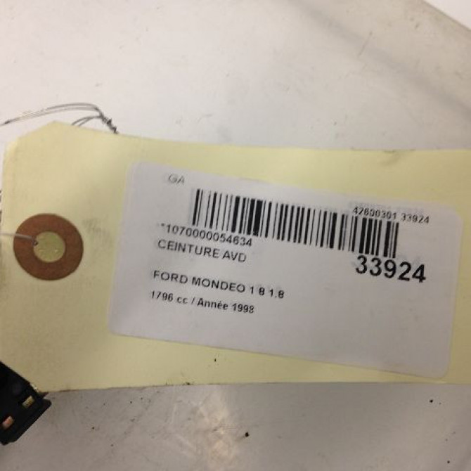 Ceinture avant droite occasion FORD MONDEO I Phase 2 10-1996->09-2000 1.8 1076807 3