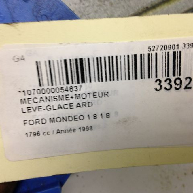Mecanisme+moteur leve-glace ard occasion FORD MONDEO I Phase 2 10-1996->09-2000 1.8 1059782 3