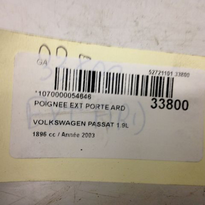 Poignee ext porte ard occasion VOLKSWAGEN PASSAT IV Phase 2 10-2000->03-2005 1.9 TDI 130ch 4
