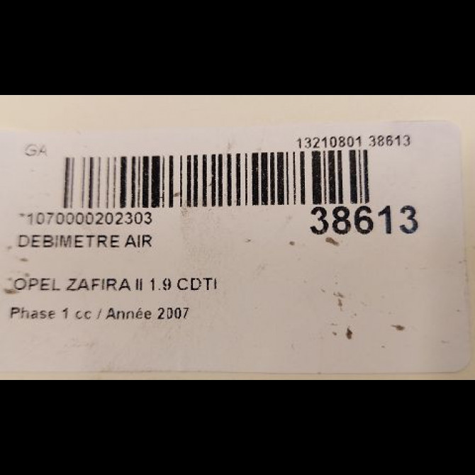 Debimetre air occasion OPEL ZAFIRA II Phase 1 07-2005->12-2007 1.9 CDTI 120ch 93184406 3