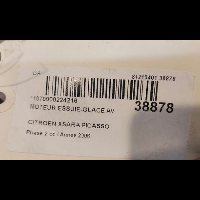 Moteur essuie-glace avant occasion CITROEN XSARA PICASSO Phase 2 02-2004->12-2010 1.6 HDI 110ch 6401G1 3