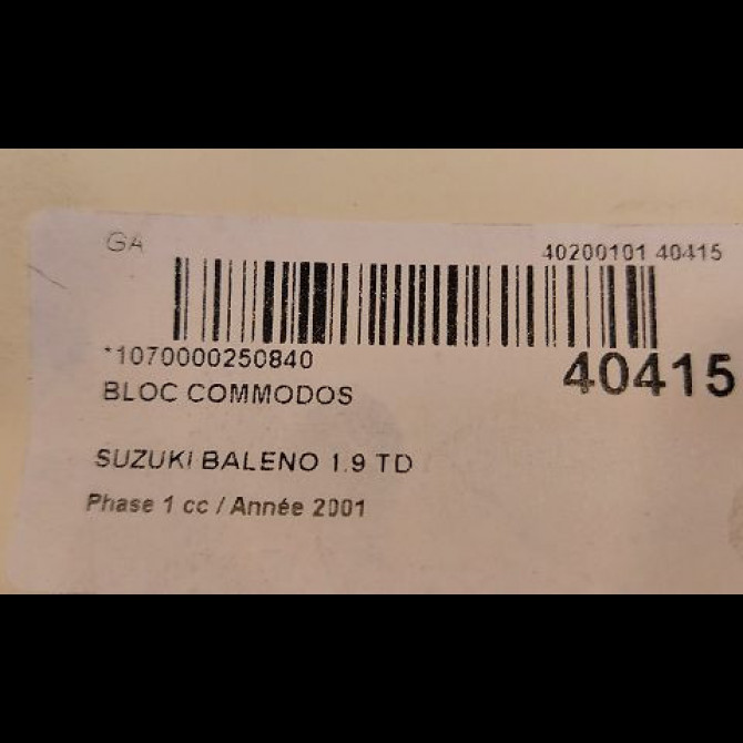 Bloc commodos occasion SUZUKI BALENO Phase 1 10-1996->02-2002 1.9 TD 3