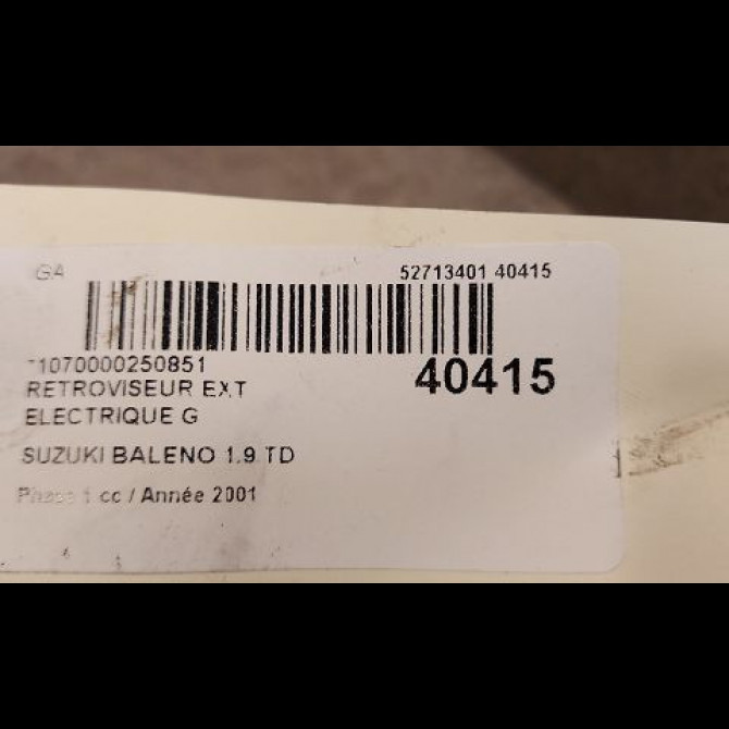 Retroviseur exterieur electrique gauche occasion SUZUKI BALENO Phase 1 10-1996->02-2002 1.9 TD 3