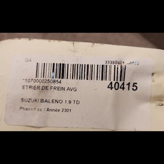 Etrier de frein avant gauche occasion SUZUKI BALENO Phase 1 10-1996->02-2002 1.9 TD 3