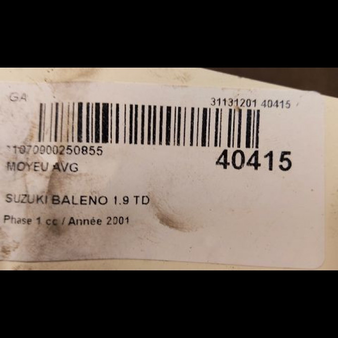Moyeu avg occasion SUZUKI BALENO Phase 1 10-1996->02-2002 1.9 TD 3