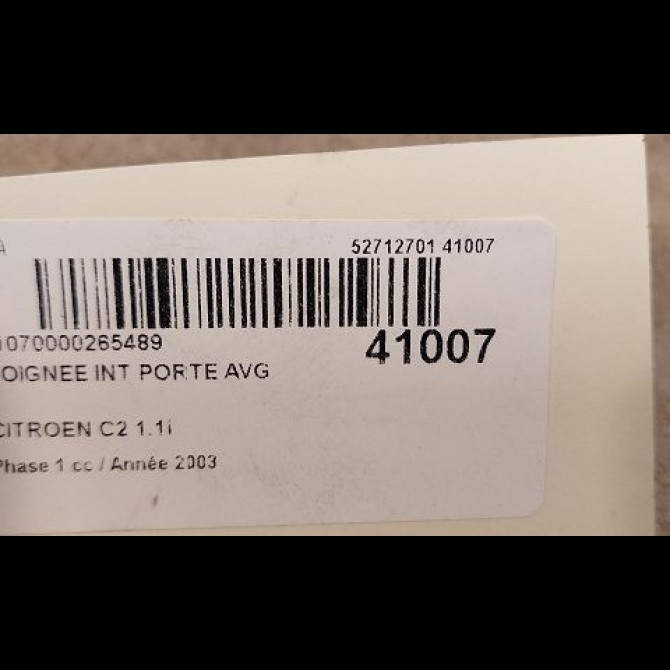 Poignee int porte avg occasion CITROEN C2 Phase 1 09-2003->10-2008 1.1i 9143J2 3
