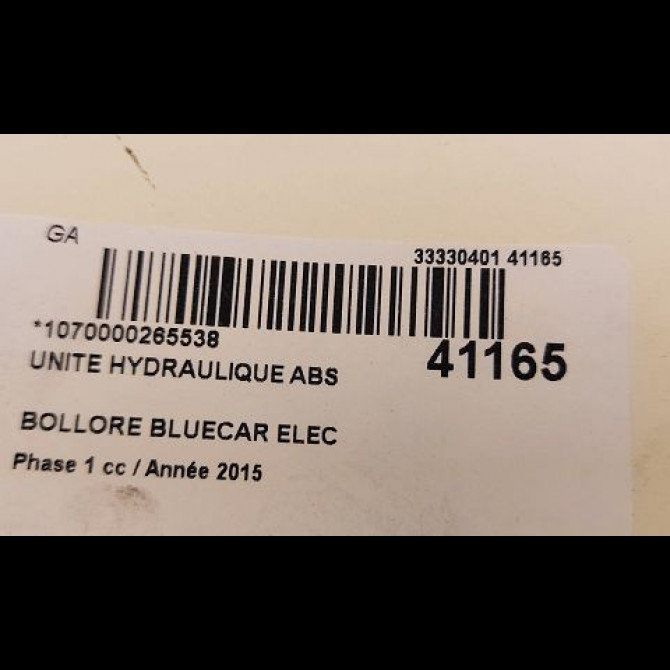 Unité hydraulique ABS occasion BOLLORE BLUECAR Phase 1 01-2011->... ELEC 3