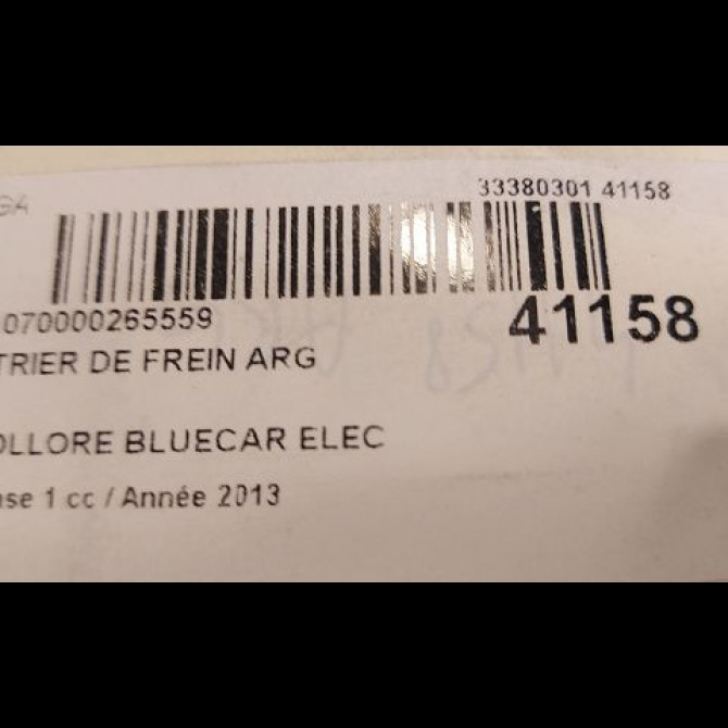 Etrier de frein arrière gauche occasion BOLLORE BLUECAR Phase 1 01-2011->... ELEC 3