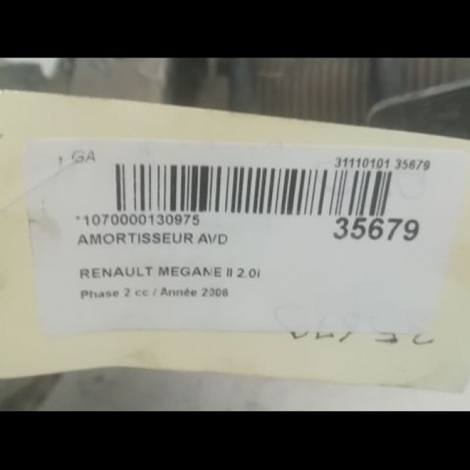 Amortisseur avant droit occasion RENAULT MEGANE II Phase 2 01-2006->06-2009 2.0i 225ch 8200647895 3