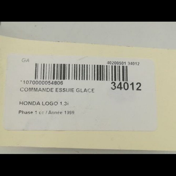 Commande essuie glace occasion HONDA LOGO Phase 1 07-1999->06-2001 1.3i 35256S6AG01 3