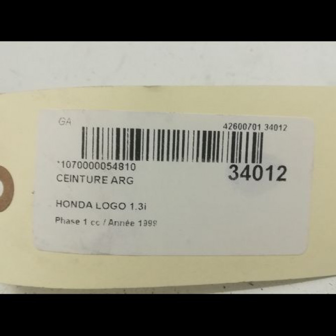 Ceinture arrière gauche occasion HONDA LOGO Phase 1 07-1999->06-2001 1.3i 82450S50G01ZA 4
