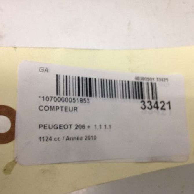 Compteur occasion PEUGEOT 206 + Phase 1 03-2009->05-2013 1.1i 8v 60ch 6103HF 4