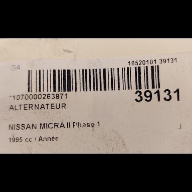 Alternateur occasion NISSAN MICRA II Phase 1 10-1992->09-1996 231000U060 4