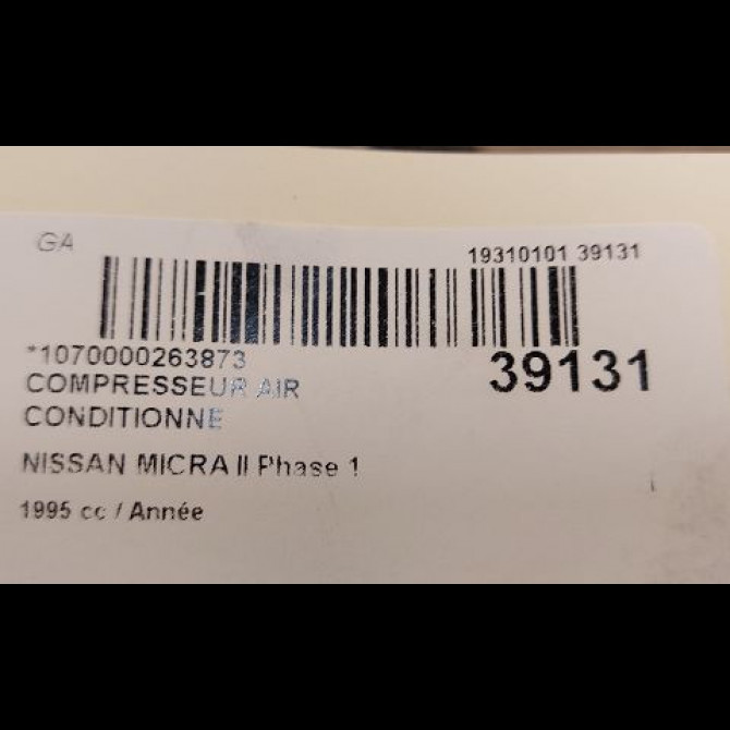 Compresseur air conditionne occasion NISSAN MICRA II Phase 1 10-1992->09-1996 9260067B07 3