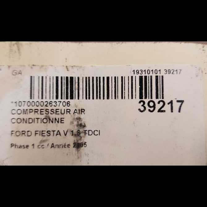 Compresseur air conditionne occasion FORD FIESTA V Phase 1 09-2002->10-2005 1.6 TDCI 1334194 4