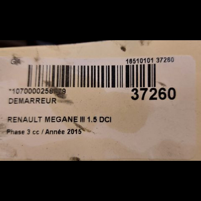 Démarreur occasion RENAULT MEGANE III Phase 3 10-2013->... 1.5 DCI 95ch 3
