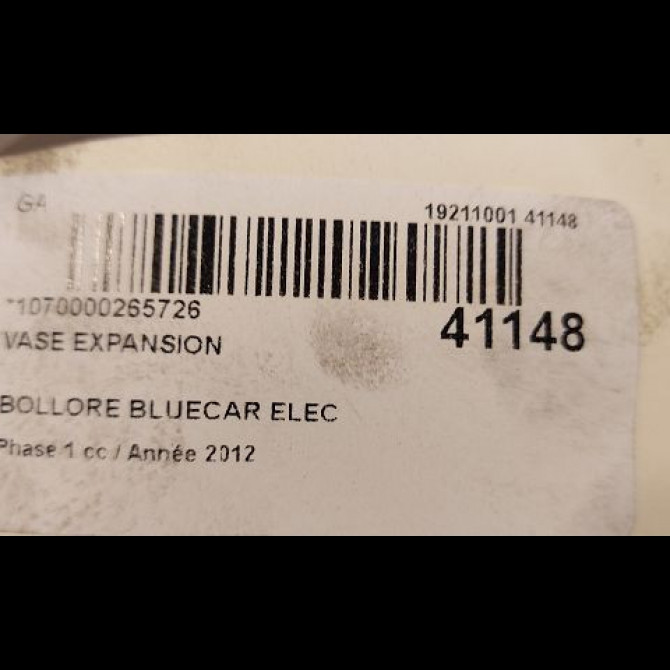 Vase expansion occasion BOLLORE BLUECAR Phase 1 01-2011->... ELEC 2