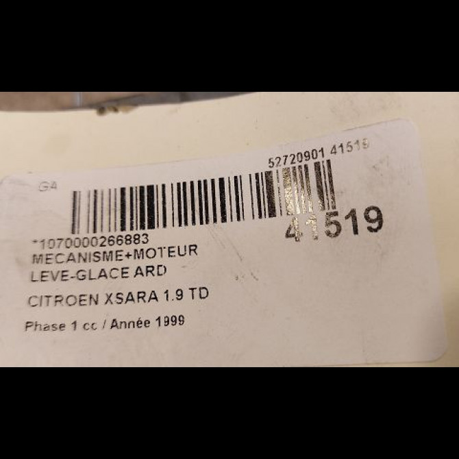 Mecanisme+moteur leve-glace ard occasion CITROEN XSARA Phase 1 02-1998->09-2000 1.9 TD 3