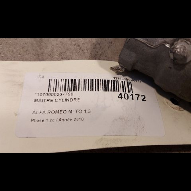 Maitre cylindre occasion ALFA ROMEO MI.TO MI.TO Phase 1 2008-09-01->2016-12-31 1.3 JTDM 95ch 77365713 2