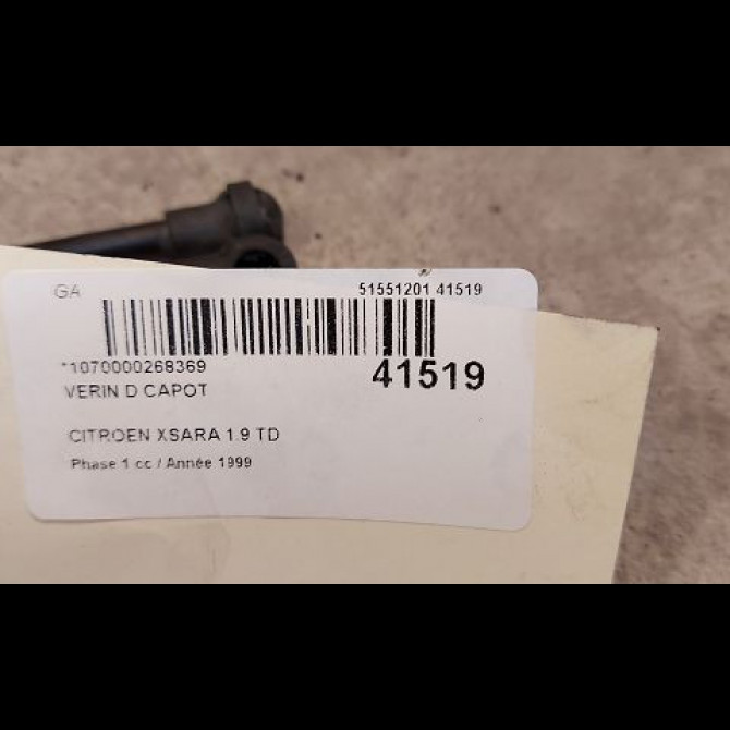 Verin d capot occasion CITROEN XSARA Phase 1 02-1998->09-2000 1.9 TD 792511 2