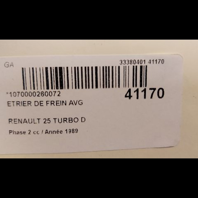 Etrier de frein avant gauche occasion RENAULT 25 Phase 2 07-1988->06-1992 TURBO D 7701201664 3