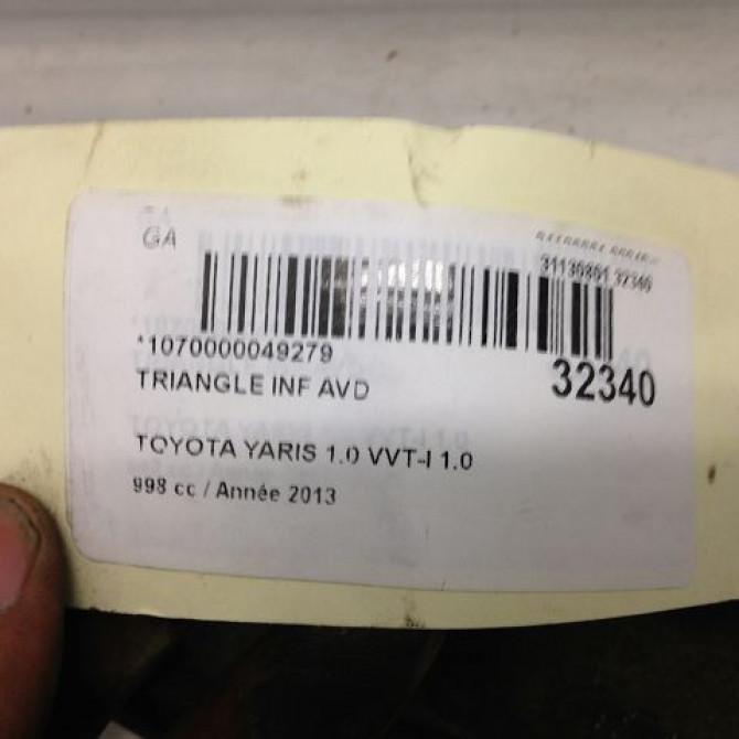 Triangle inf avd occasion TOYOTA YARIS III YARIS III Phase 1 2011-03-01->2015-04-30 4806809150 3