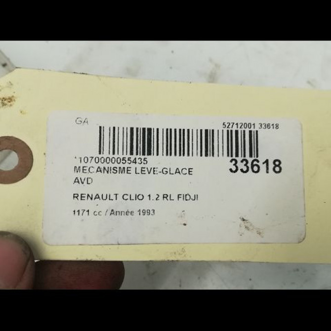 Mécanisme lève-glace avant droit occasion RENAULT CLIO I Phase 1 06-1990->03-1994 1.2 7700799476 3