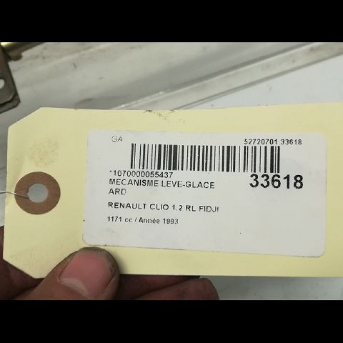 Mecanisme leve-glace arrière droit occasion RENAULT CLIO I Phase 1 06-1990->03-1994 1.2 7700799422 3