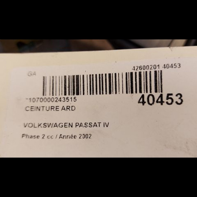 Ceinture arrière droite occasion VOLKSWAGEN PASSAT IV Phase 2 10-2000->03-2005 1.9 TDI 100ch 3B5857806DRLS 4