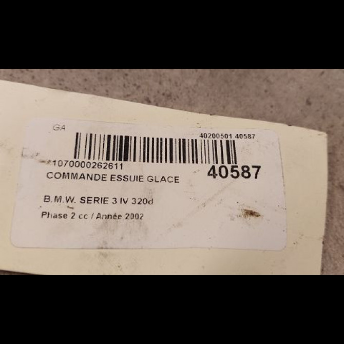 Commande essuie glace occasion B.M.W. SERIE 3 IV Phase 2 09-2001->03-2005 320d 3