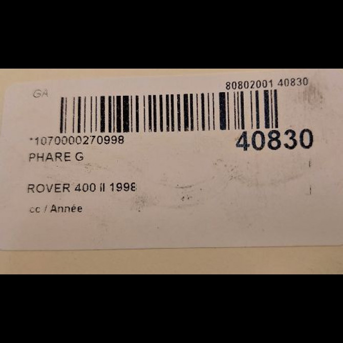 Phare gauche occasion ROVER 400 II XBC103570 3