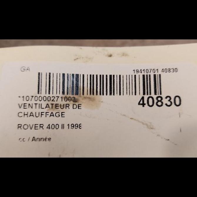 Ventilateur de chauffage occasion ROVER 400 II JGC100150 3