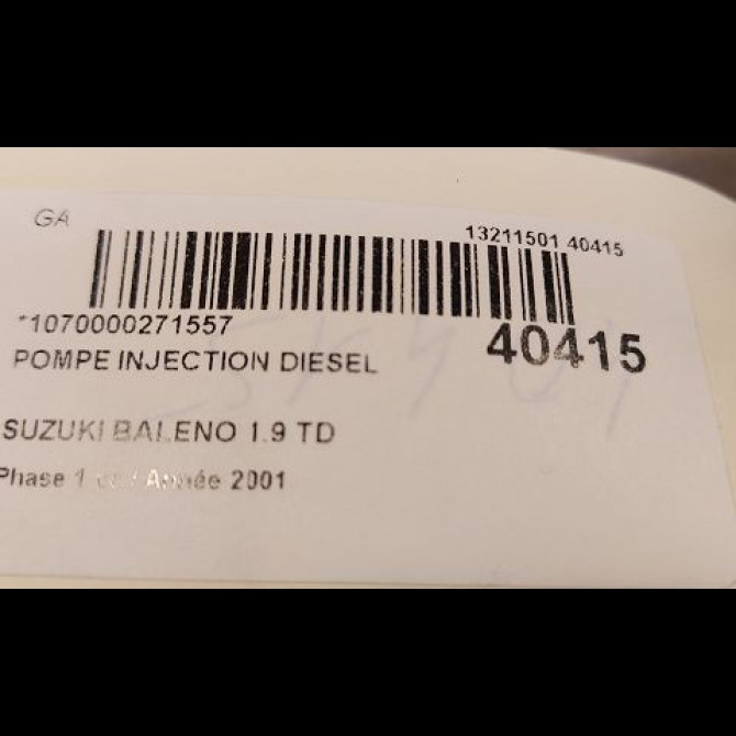 Pompe injection diesel occasion SUZUKI BALENO Phase 1 10-1996->02-2002 1.9 TD 4