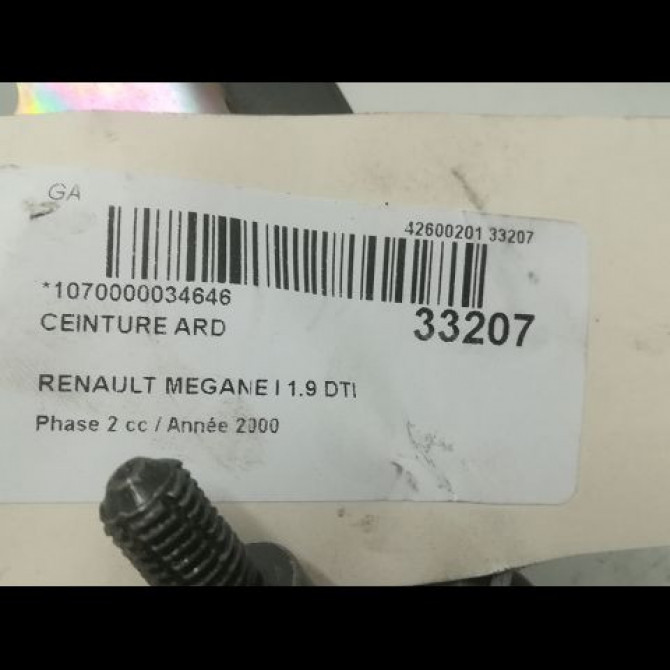 Ceinture arrière droite occasion RENAULT MEGANE I Phase 2 03-1999->06-2003 1.9 DTI 7700430894 4
