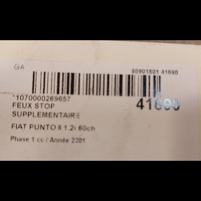 Feux stop supplementaire occasion FIAT PUNTO II Phase 1 10-1999->05-2003 1.2i 60ch 735278919 3
