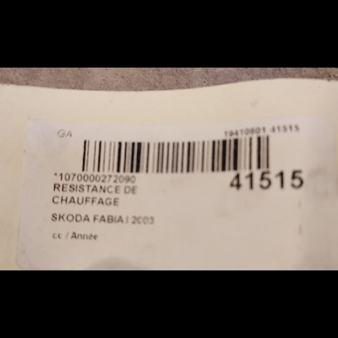 Resistance de chauffage occasion SKODA FABIA I 3