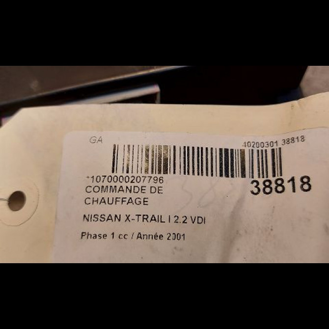 Commande de chauffage occasion NISSAN X-TRAIL I Phase 1 07-2001->12-2003 2.2 VDI 114ch 275008H80A 3