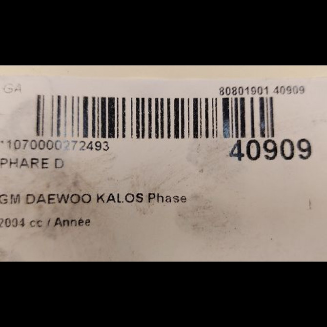 Phare droit occasion GM DAEWOO KALOS Phase 1 09-2002->12-2004 96540152 3